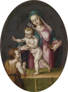 Madonna y el Niño con San Juan Bautista de Unbekannt Unbekannt